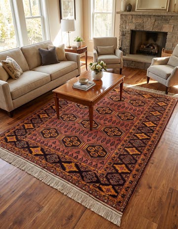 4' 11 x 6' 4 Hand Knotted Anatolian Oriental Wool Rug