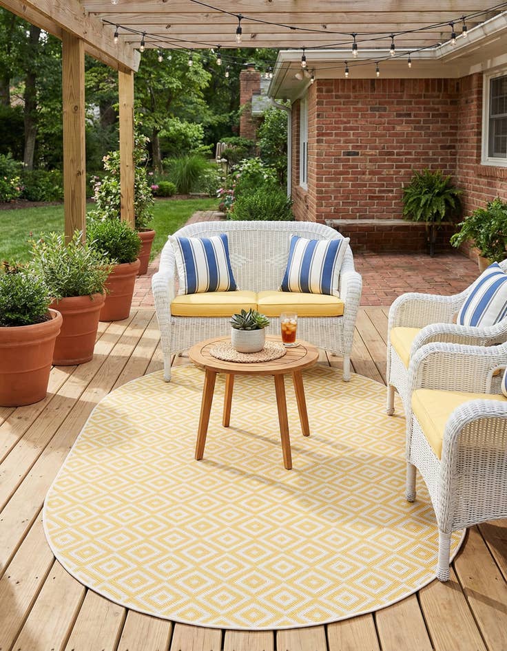 Detail image of 5' 3 x 8'  Washable Jill Zarin Costa Rica Indoor / Outdoor Oval Rug