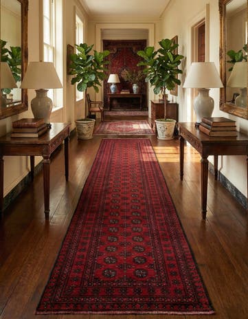 2' 8 x 16' 2 Hand Knotted Afghan Akhche Wool Runner Rug