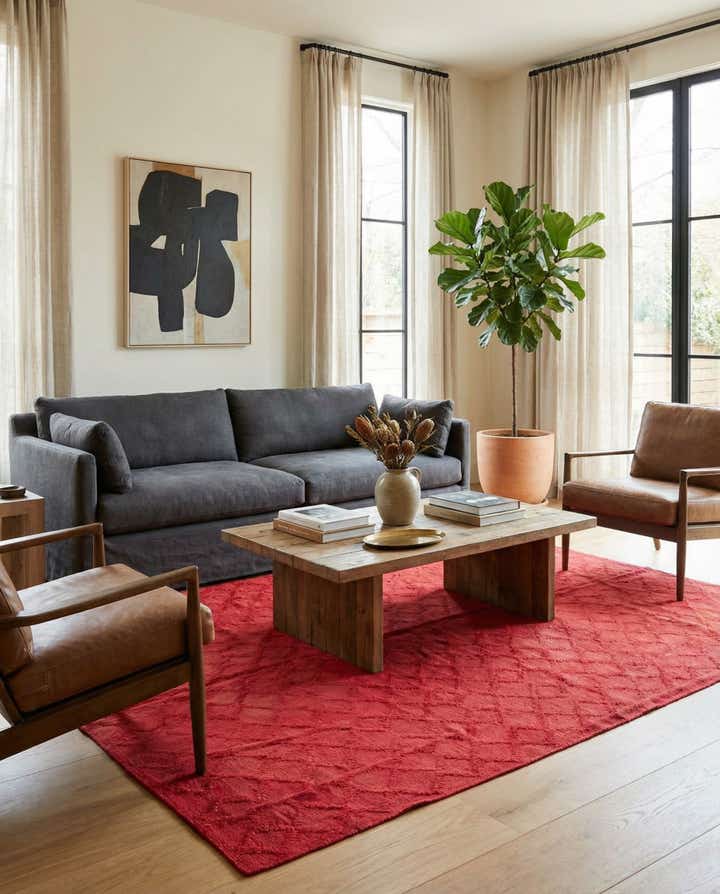 7' 1 x 9' 3 Hand Woven Kilim Modern Wool Rug