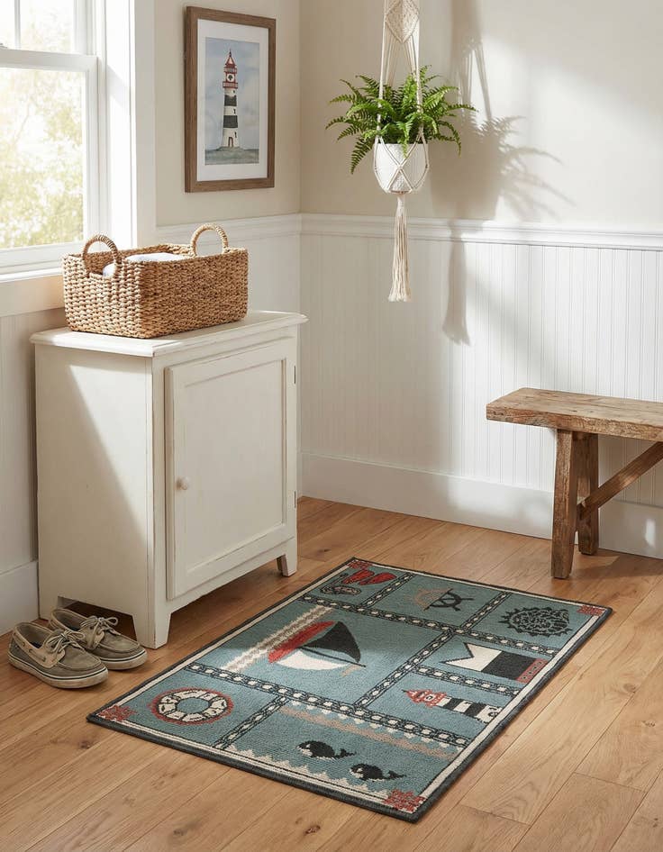Detail image of 2' x 3' Easy-Clean Coastal Indoor / Outdoor Rug