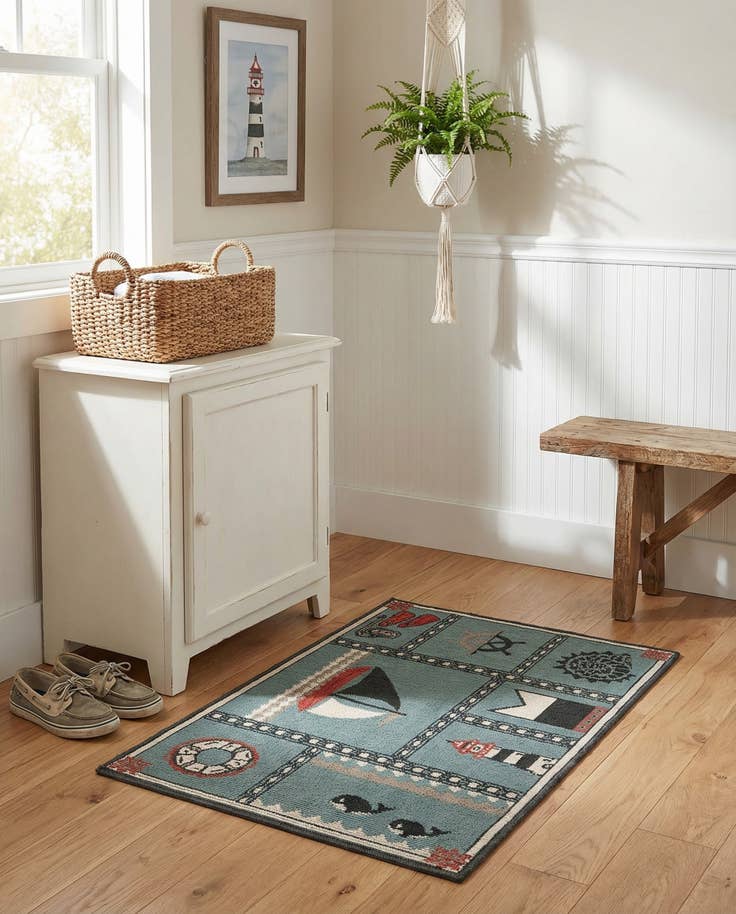 Detail image of 2' x 3' Easy-Clean Coastal Indoor / Outdoor Rug