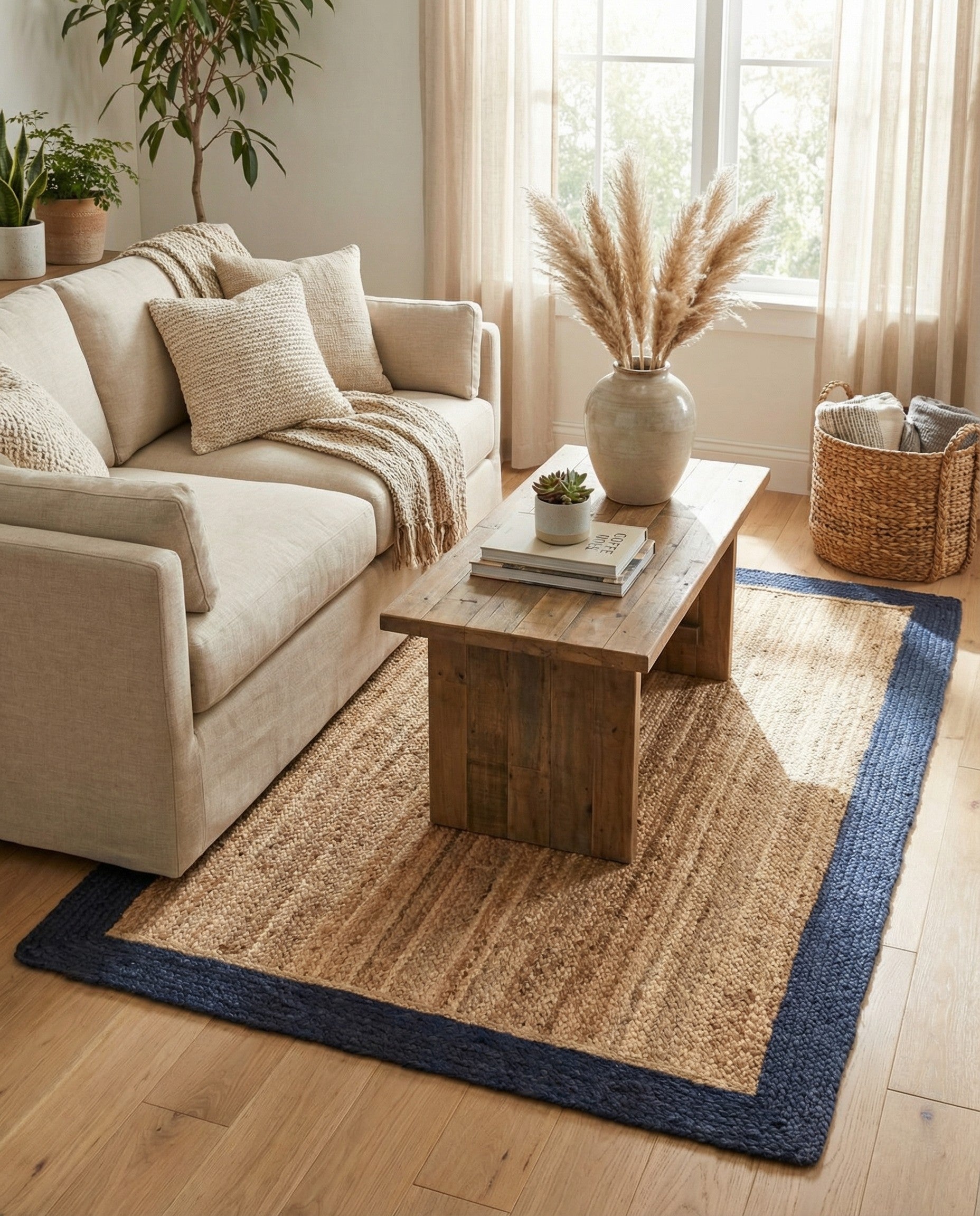  4' 1 x 6' 1  Hand Braided Jute Rug