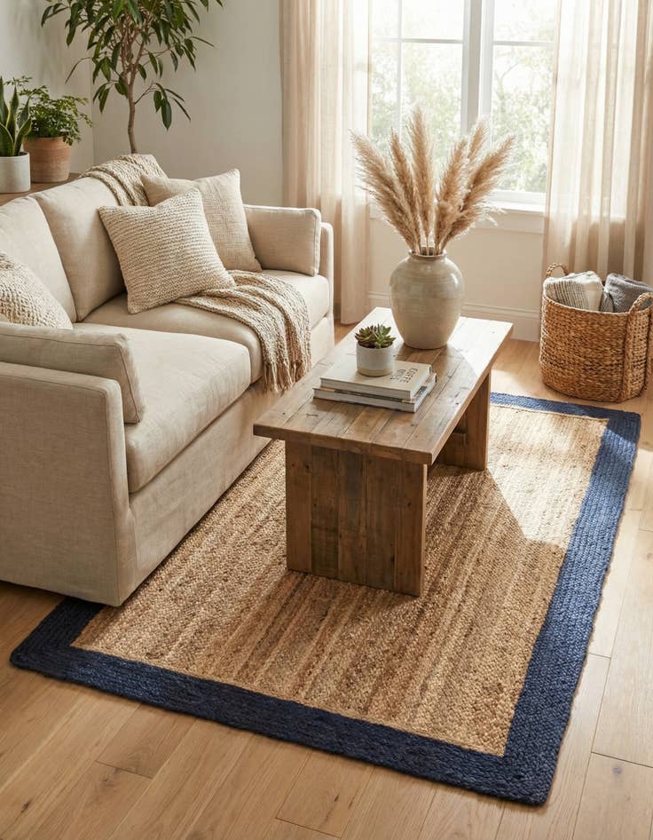 Detail image of  4' 1 x 6' 1  Hand Braided Jute Rug