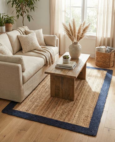  4' 1 x 6' 1  Hand Braided Jute Rug