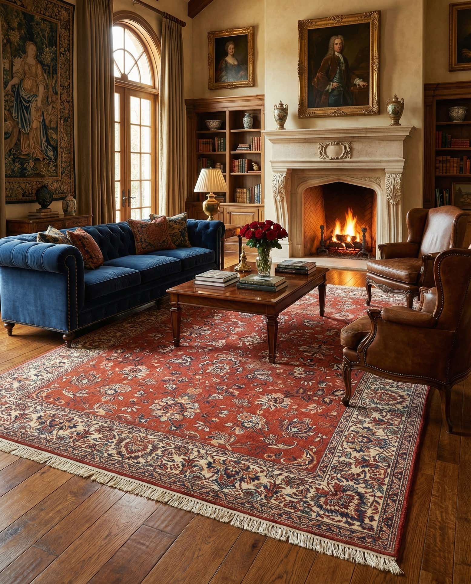 8' x 11' 5 Hand Knotted Shahmir Oriental Wool Rug