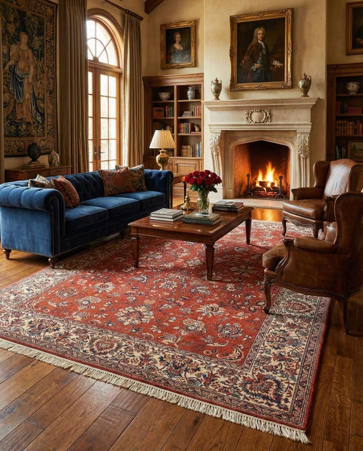 8' x 11' 5 Hand Knotted Shahmir Oriental Wool Rug