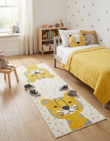 2' 2 x 6' Tiger Whimsy Kids Runner Rug