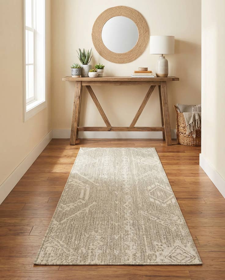 Detail image of 2' x 6' Easy-Clean Bohemian Indoor / Outdoor Runner Rug