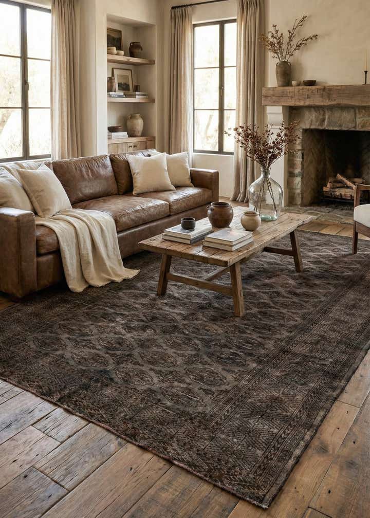 6' 10 x 10' 3 Hand Knotted Ultra Vintage Persian Wool Rug