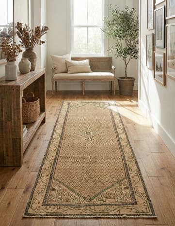 3' 4 x 10' 1 Hand Knotted Ultra Vintage Persian Wool Runner Rug