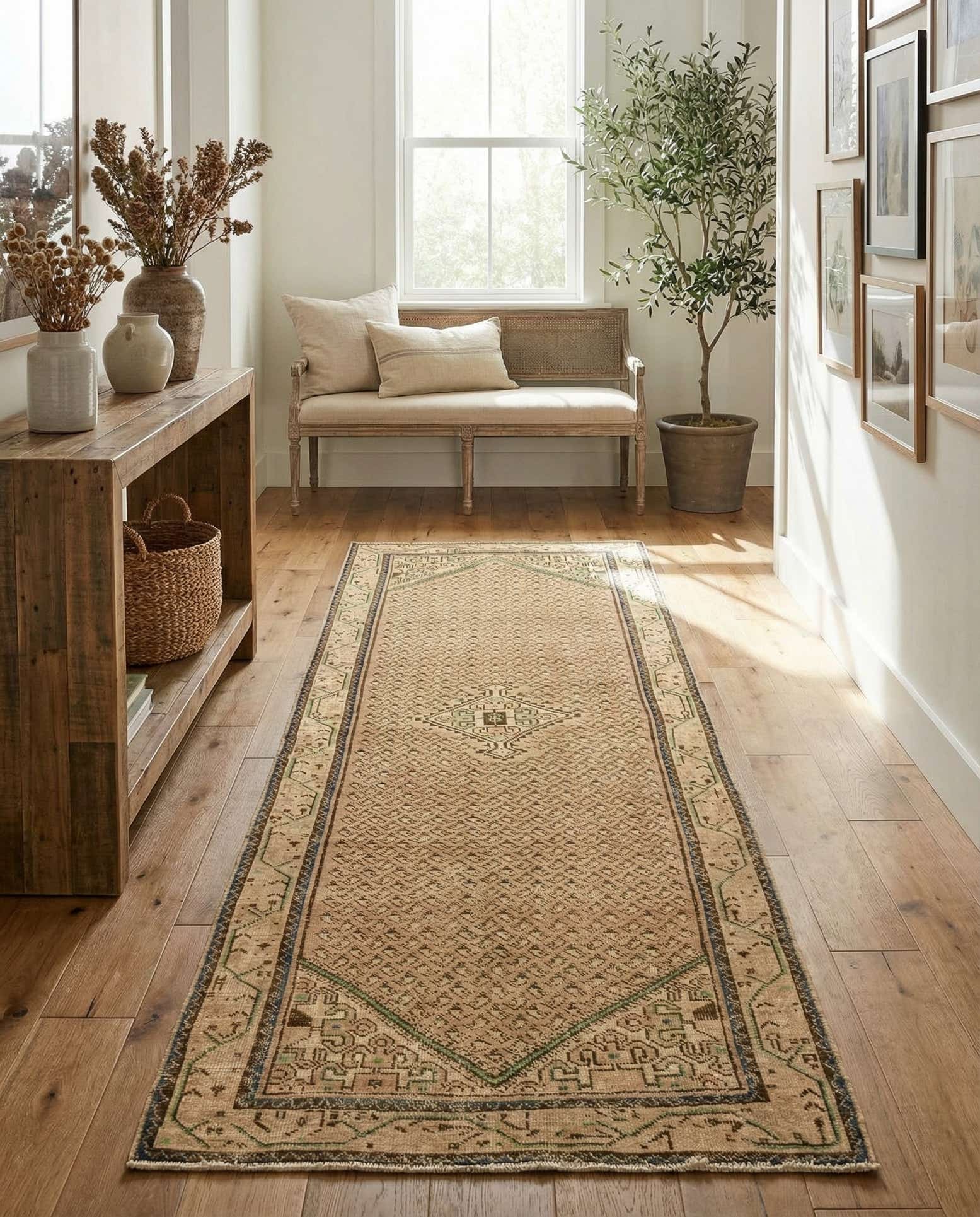 3' 4 x 10' 1 Hand Knotted Ultra Vintage Persian Wool Runner Rug