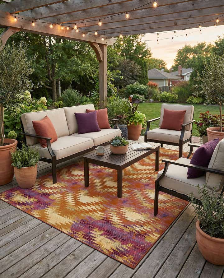 8' x 11' 4 Easy-Clean Modern Indoor / Outdoor Rug