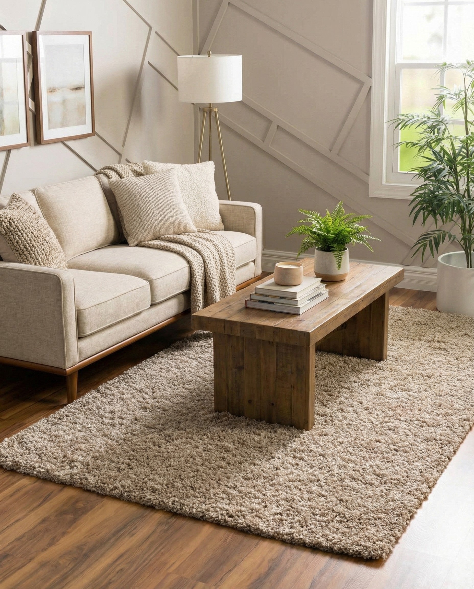  4' x 6' Solid Shag Rug