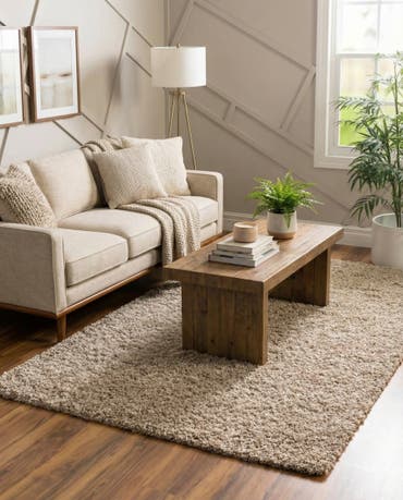  4' x 6' Solid Shag Rug