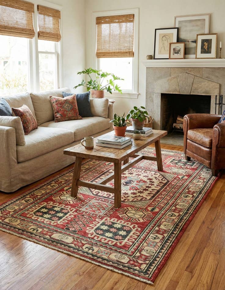 Detail image of  3' 5 x 5' 1  Hand Knotted Kazak Rug