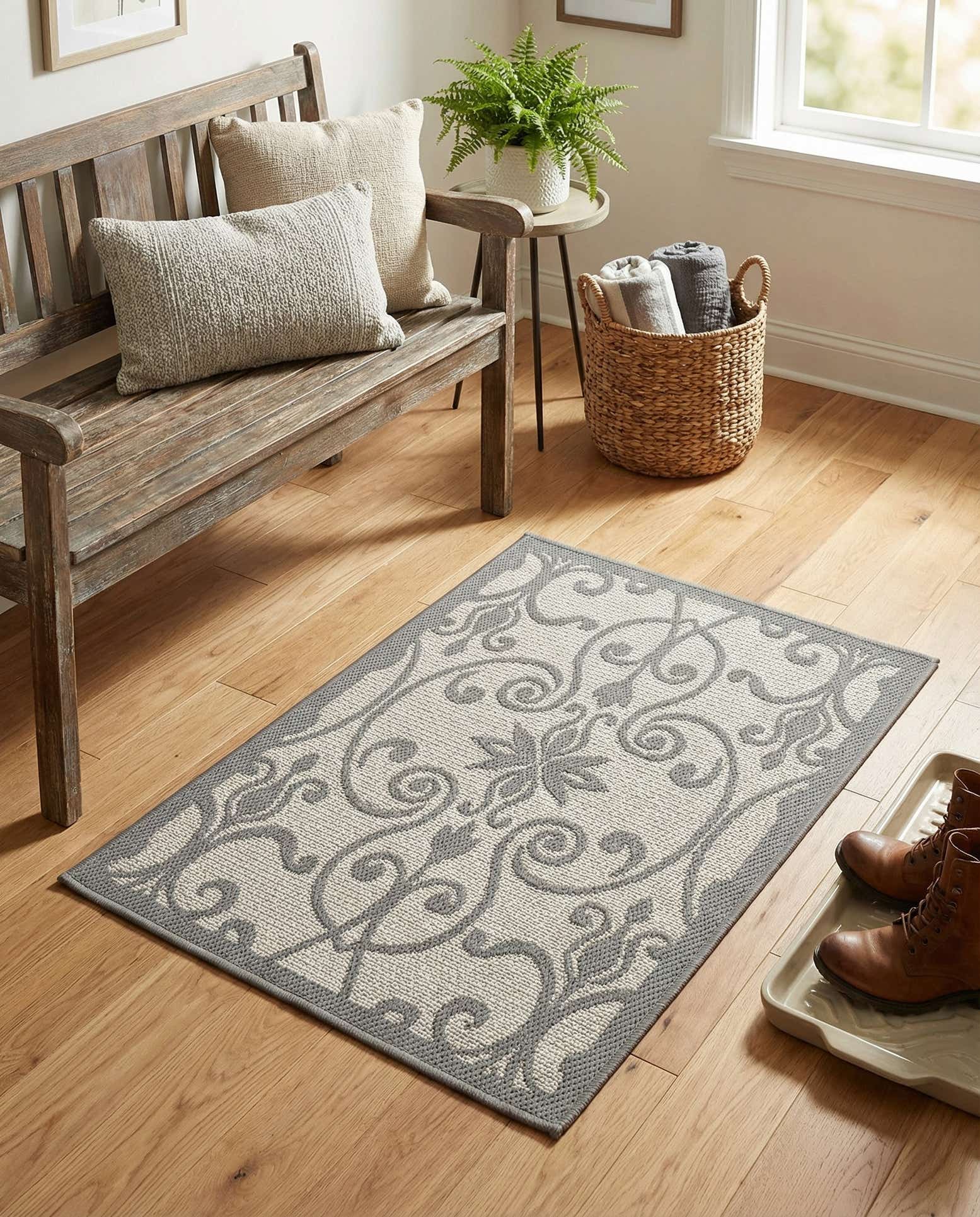 2' 2 x 3' Easy-Clean Botanical Indoor / Outdoor Rug