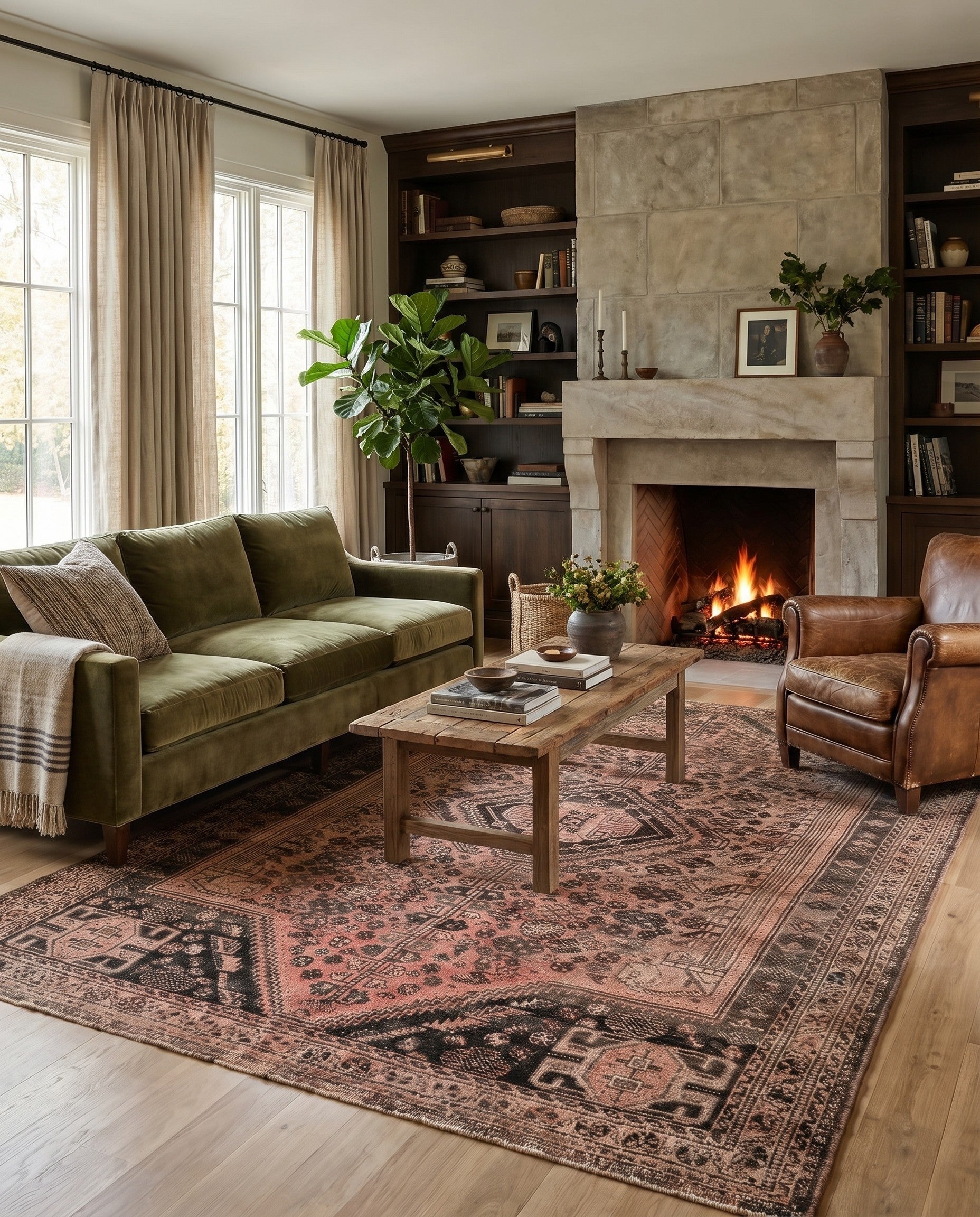 5' 7 x 8' 4 Hand Knotted Ultra Vintage Persian Wool Rug