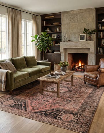 5' 7 x 8' 4 Hand Knotted Ultra Vintage Persian Wool Rug