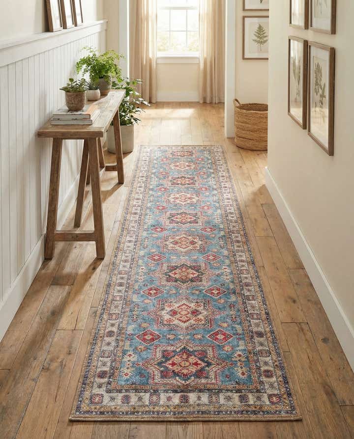 2' x 8' Washable Timeless Runner Rug