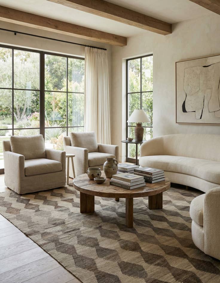 Detail image of 5' 3 x 7' 7  Hand Woven Kilim Modern Wool Rug