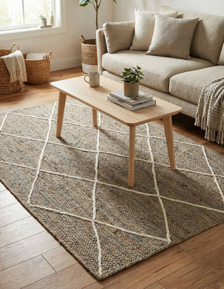 Detail image of  4' 1 x 6' 1  Hand Braided Jute Rug