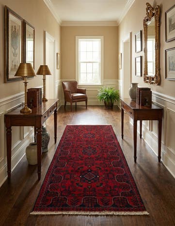 2' 7 x 6' 5 Hand Knotted Khal Mohammadi Wool Runner Rug