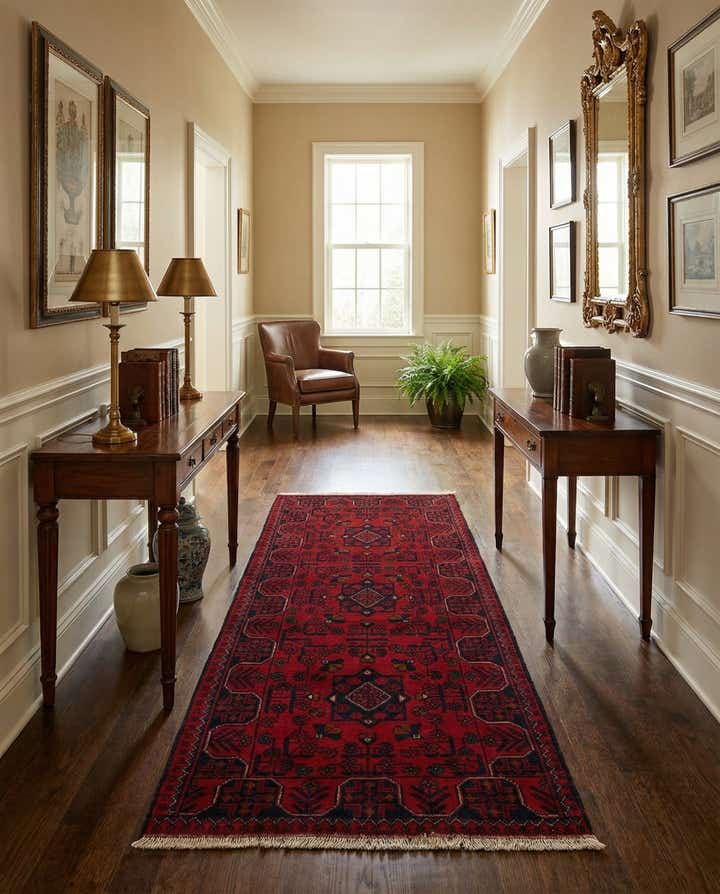 2' 7 x 6' 5 Hand Knotted Khal Mohammadi Wool Runner Rug