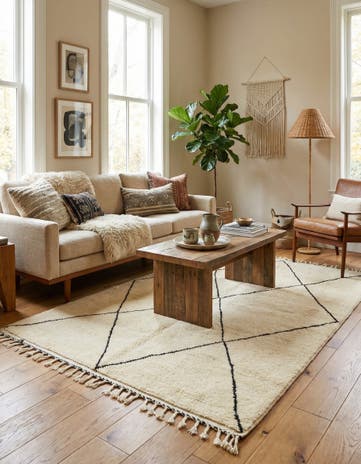 5' 3 x 7' 9 Hand Knotted Moroccan Wool Rug