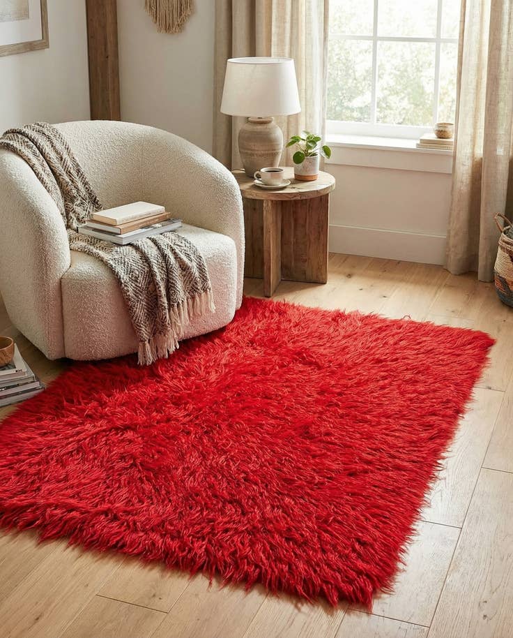 Detail image of 3' 5 x 4' 2 Hand Knotted Moroccan Wool Rug