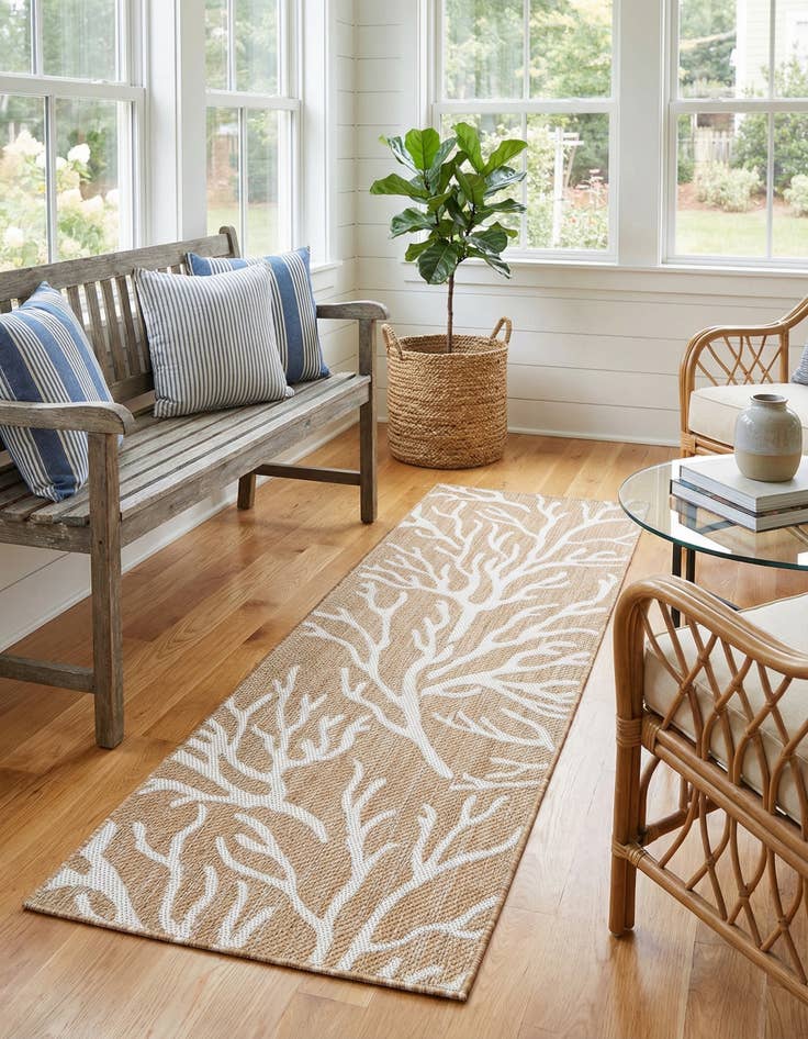 Detail image of  2' x 6'  Washable Coastal Indoor / Outdoor Runner Rug
