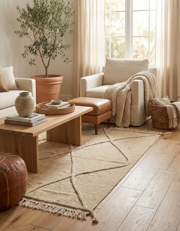3' 5 x 4' 11 Hand Knotted Moroccan Wool Rug