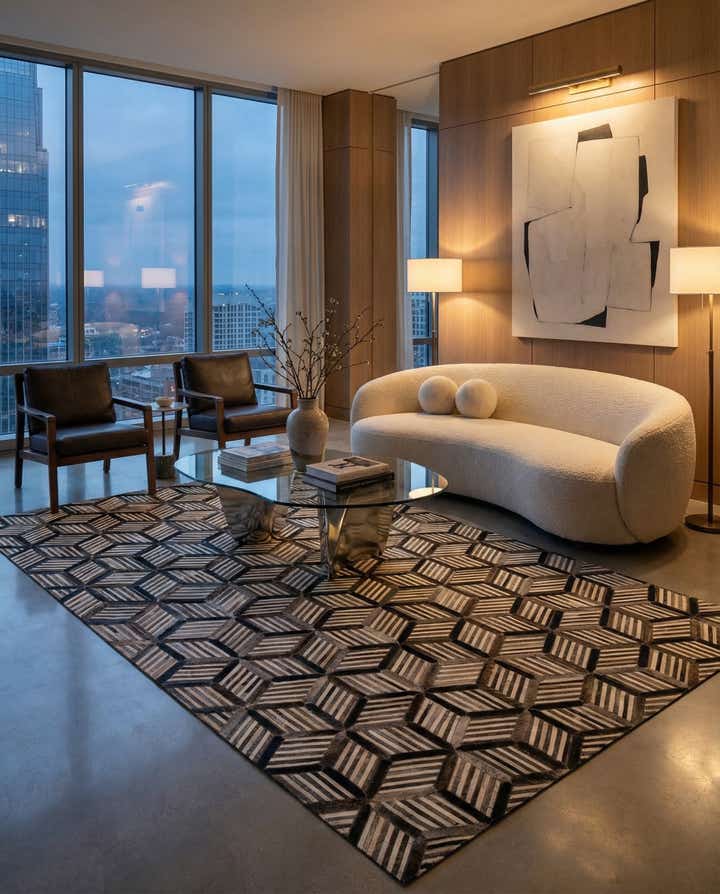 4' 11 x 7' 10 Cowhide - Patchwork Rug