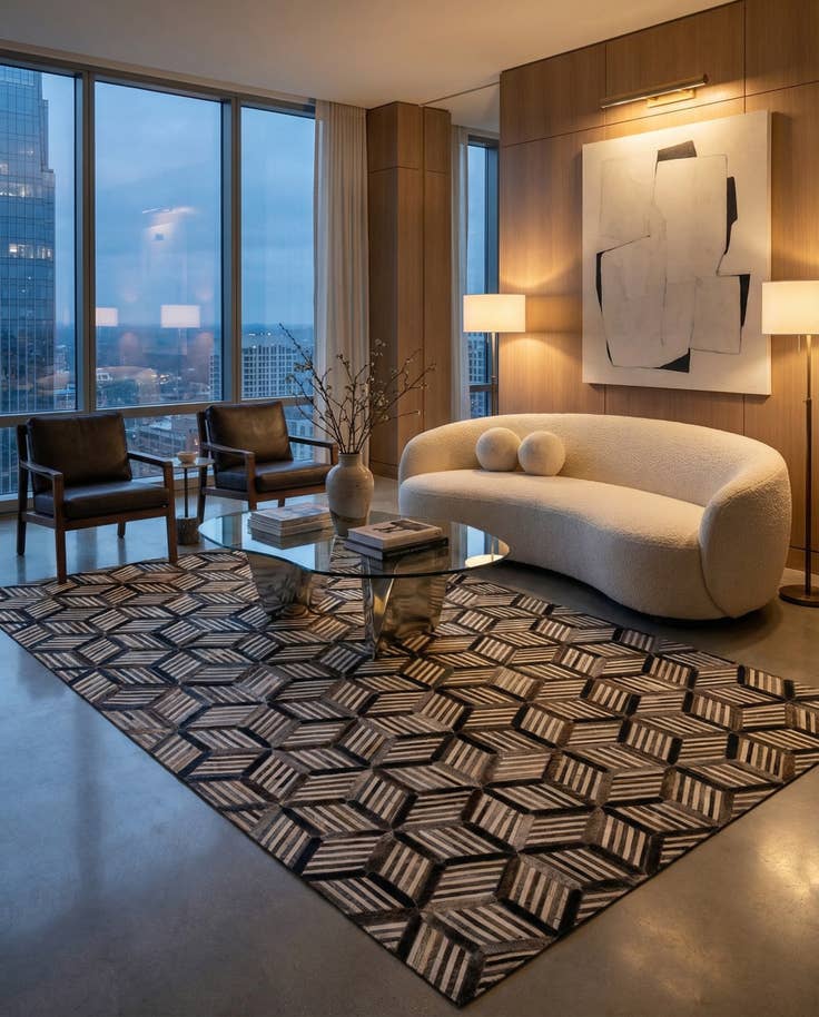 Detail image of 4' 11 x 7' 10 Cowhide - Patchwork Rug