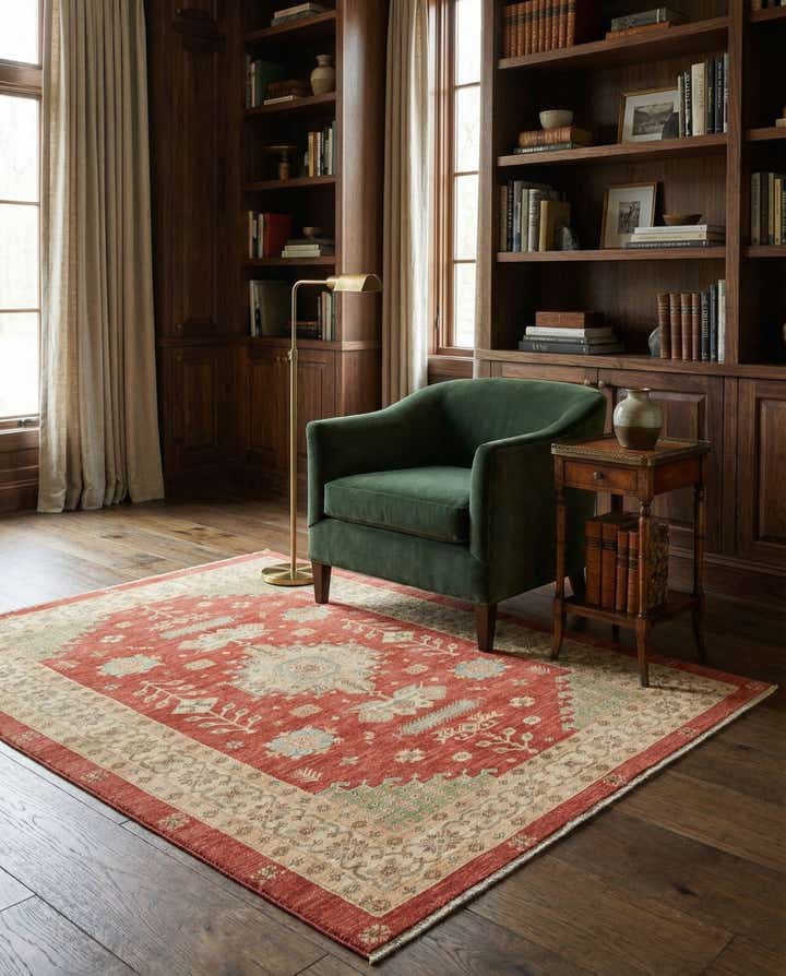 5' 9 x 7' 11 Hand Knotted Peshawar Ziegler Rug