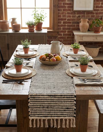 1' 2 x 10' Hand Woven Chindi Jute Table Runner Rug