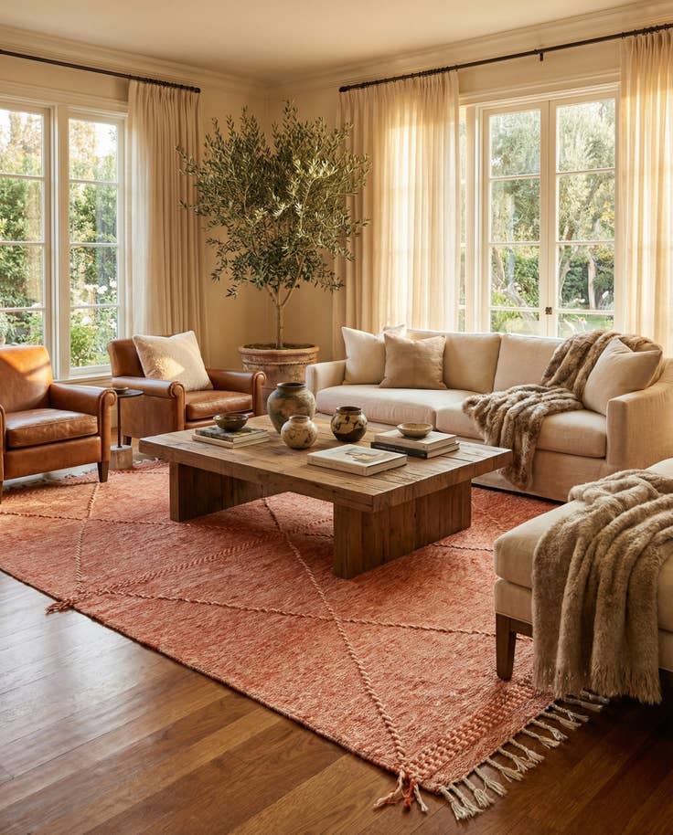 Detail image of 6' 6 x 11' 2 Hand Knotted Moroccan Wool Rug