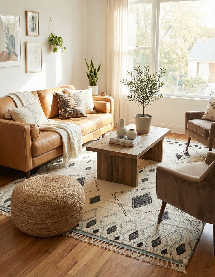 Detail image of 8' x 10' 8  Hand Knotted Moroccan Wool Rug