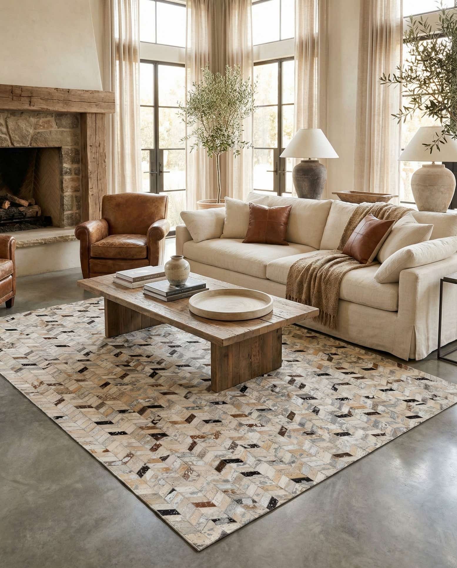 5' 4 x 7' 7 Cowhide Stocks Rug