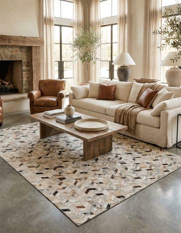 5' 4 x 7' 7 Cowhide Stocks Rug