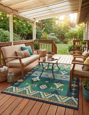 5' 3 x 8' Easy-Clean Baja Indoor / Outdoor Rug