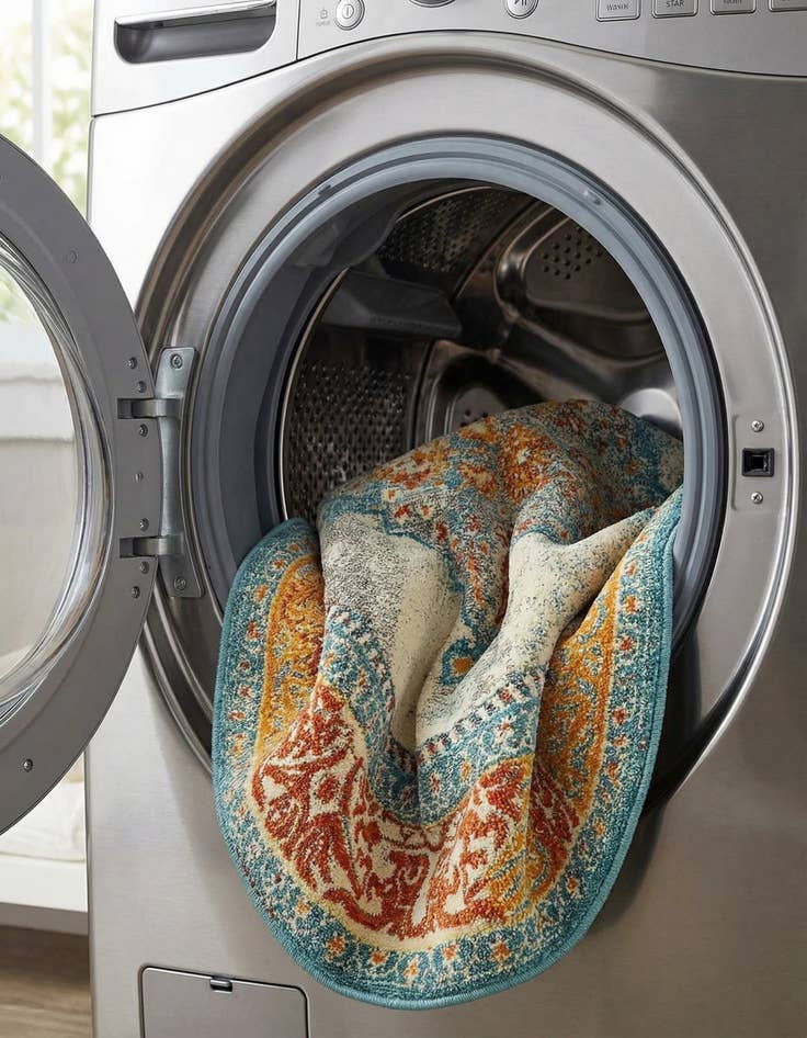 Detail image of  8' x 8'  Washable Carnevale Round Rug