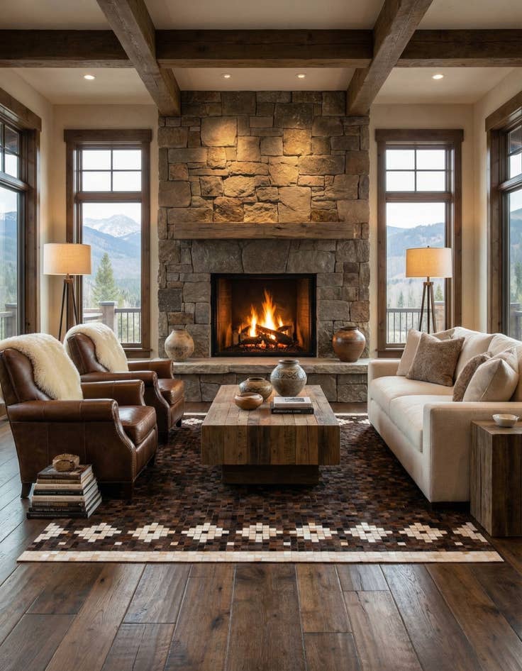 Detail image of 8' 1 x 10' Cowhide Stocks Rug