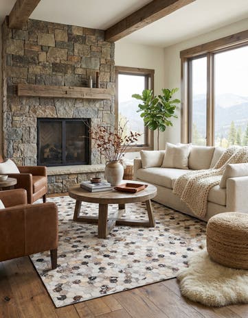 4' 8 x 6' 7 Cowhide Rug