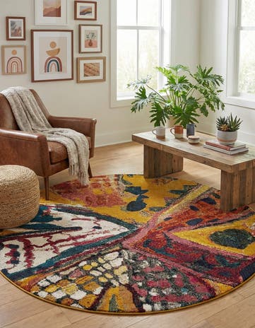 7' 10 x 7' 10 Washable Haerfest Round Rug