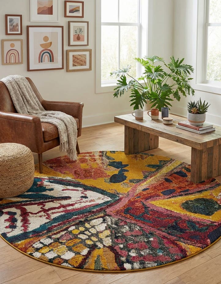 7' 10 x 7' 10 Washable Haerfest Round Rug