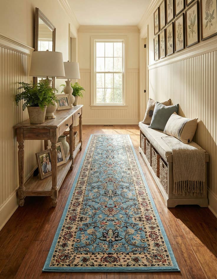 Detail image of 3' x 16' 5 Kashan Design Runner Rug