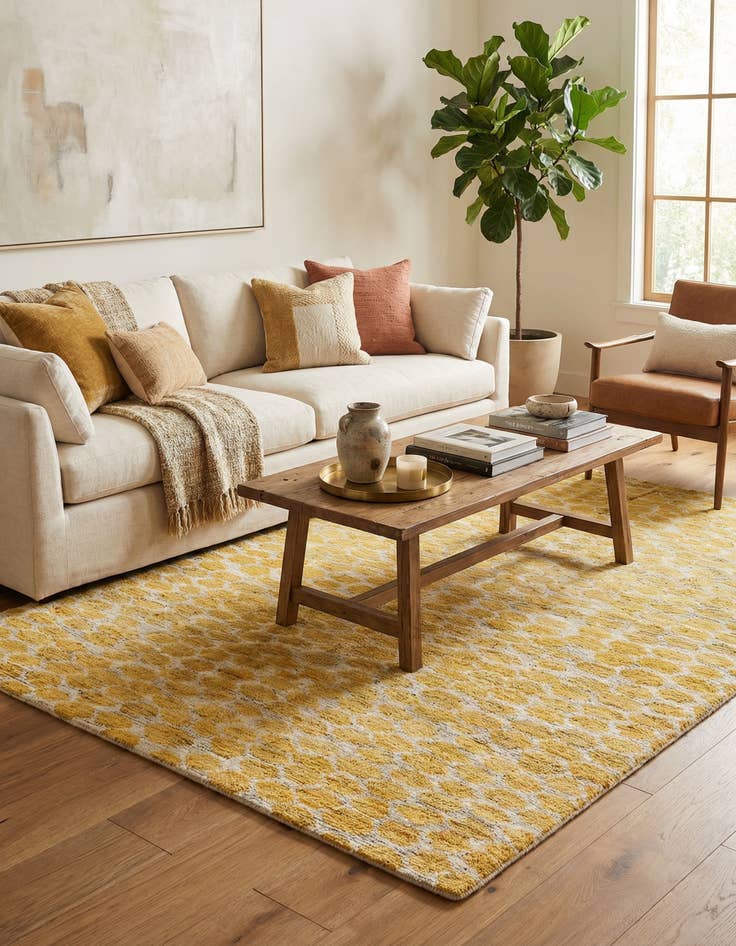 Detail image of 5' x 8'  Hand Knotted Moroccan Wool Rug