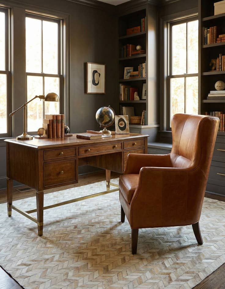 Detail image of 5' 1 x 7' 9 Cowhide Stocks Rug