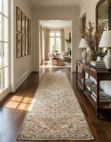 3' 5 x 13' 10 Hand Knotted Ultra Vintage Persian Wool Runner Rug